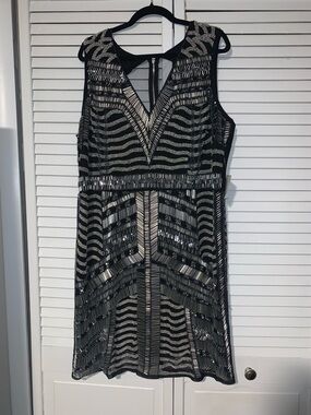 Maya Curve Plus Size Women’s Beaded Sequin Embellished Sleeveless Dress